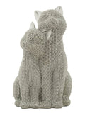 Scultura decorativa in resina argento, 13x10x21 cm – Gatti Sparky