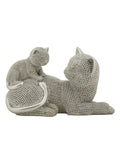 Scultura decorativa in resina argento, 19x9x13 cm – Gatto Sparky con