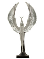 Scultura decorativa in resina argento, 26x9x48 cm – Statuetta Sparky
