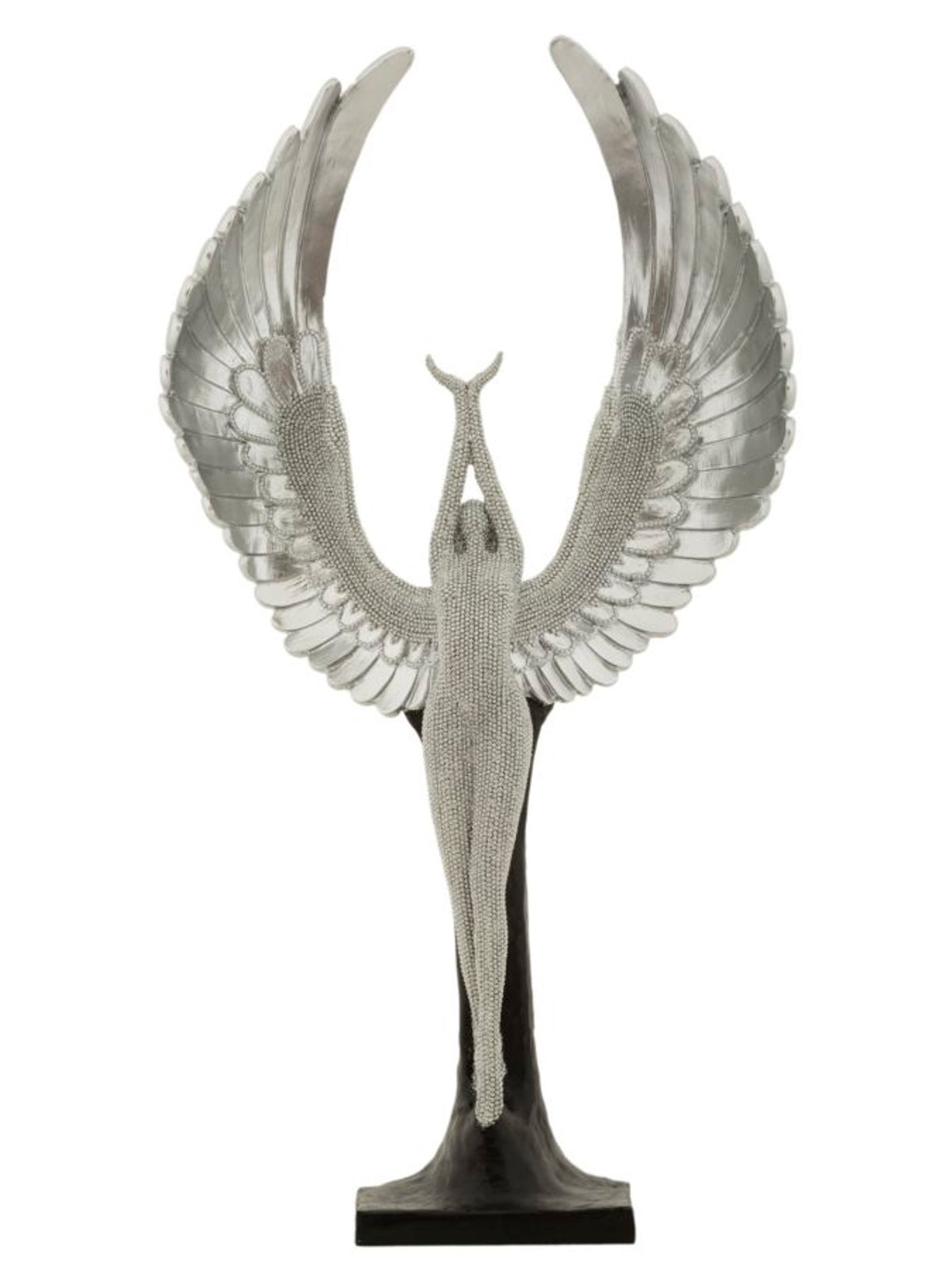 Scultura decorativa in resina argento, 26x9x48 cm – Statuetta Sparky
