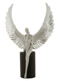 Scultura decorativa in resina argento, 24x8x34 cm – Statuetta Sparky
