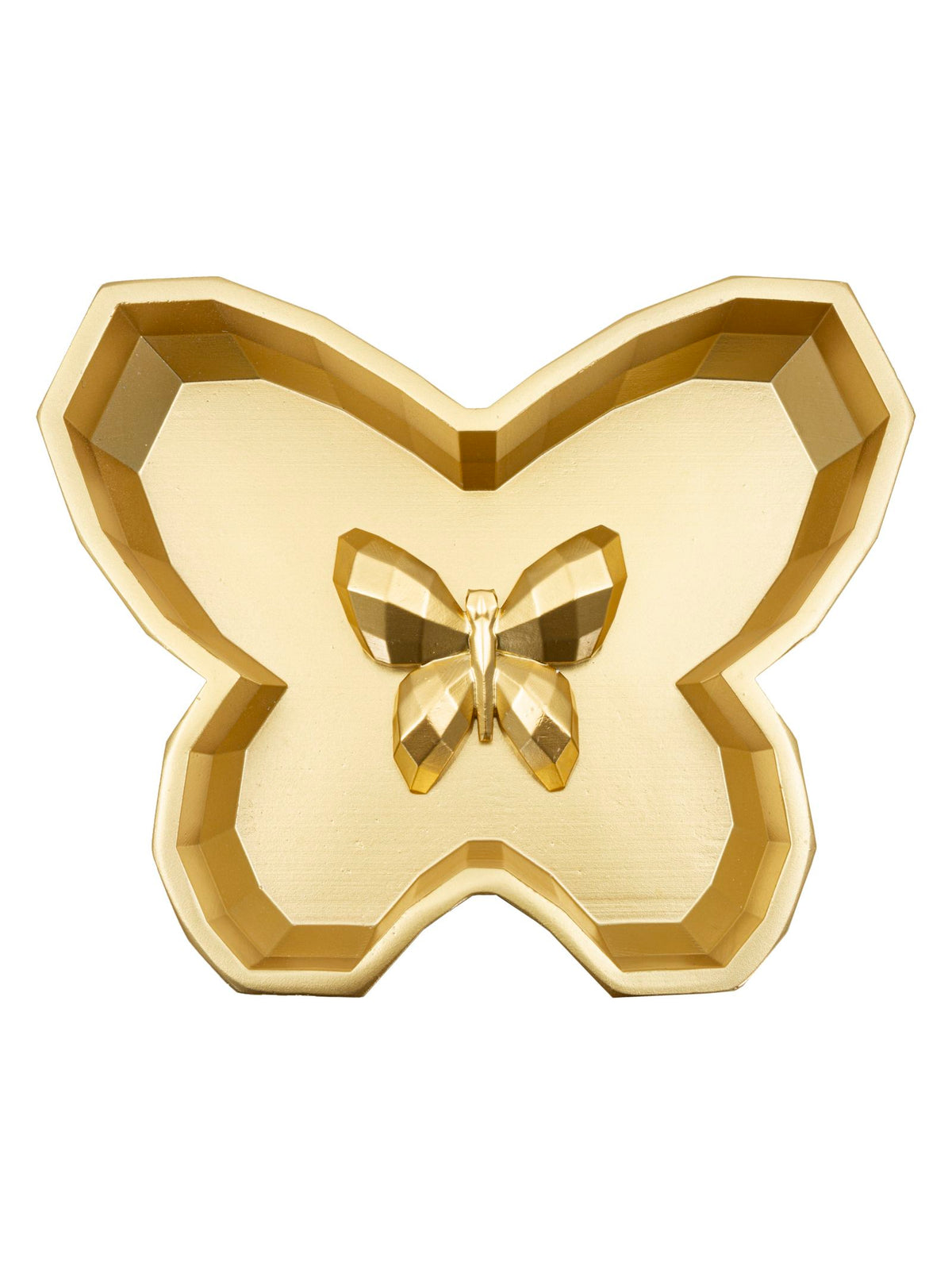 Svuotatasche decorativo in resina oro, 20,5x17,5x3 cm – Butterfly