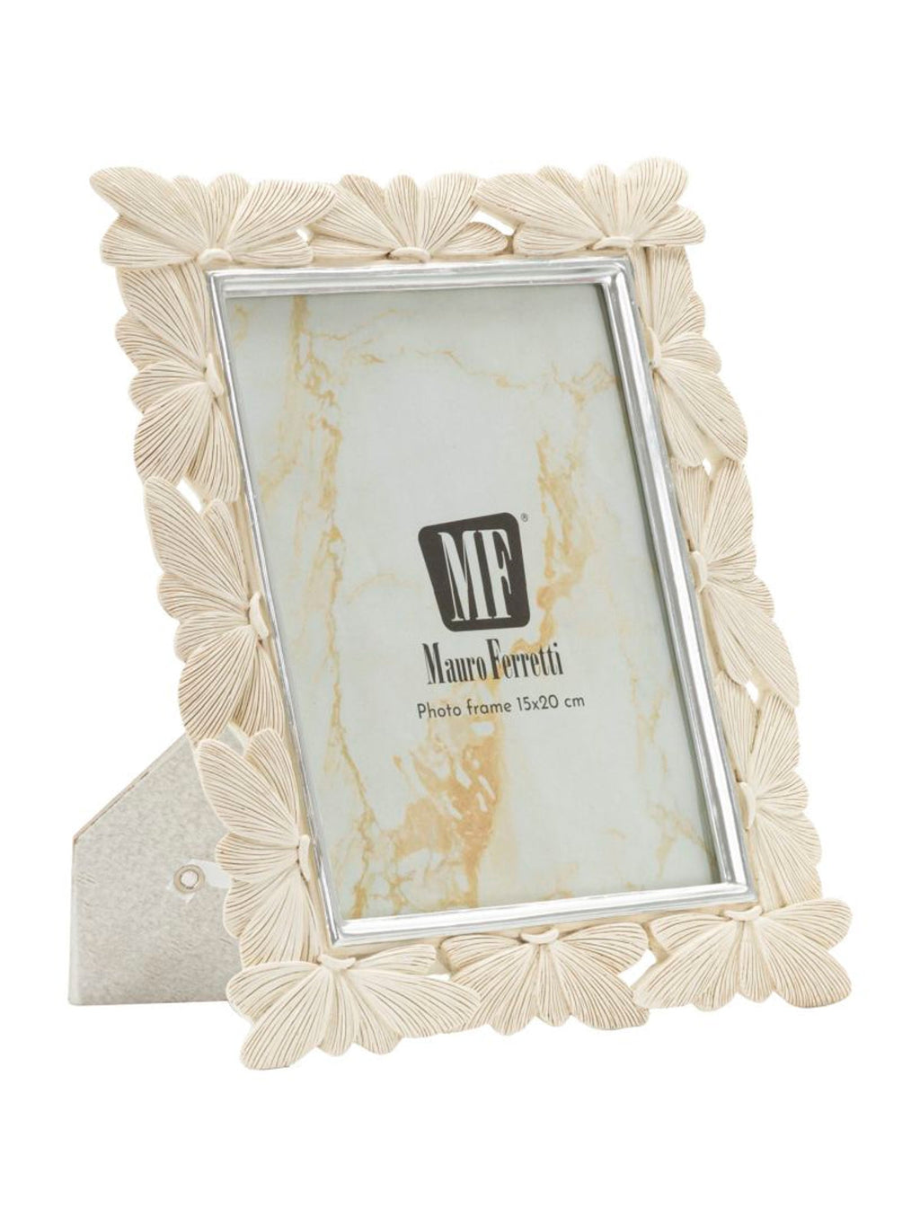 Cornice portafoto in resina crema, 23x27,7x2 cm – "cornice Butterfly