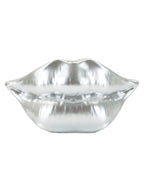 Vaso decorativo in resina argento, 23x8x12 cm – Mouth Lip Silver
