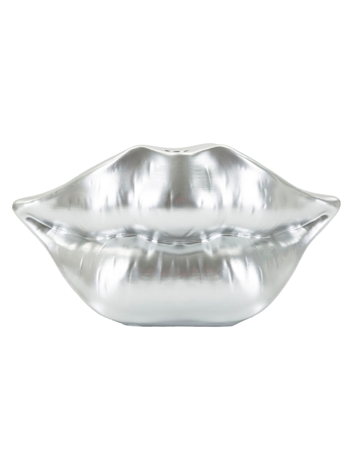 Vaso decorativo in resina argento, 23x8x12 cm – Mouth Lip Silver