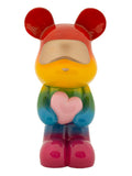 Scultura decorativa in resina multicolore, 22,50x17,5x42,5 cm – Orsetto Rainbow