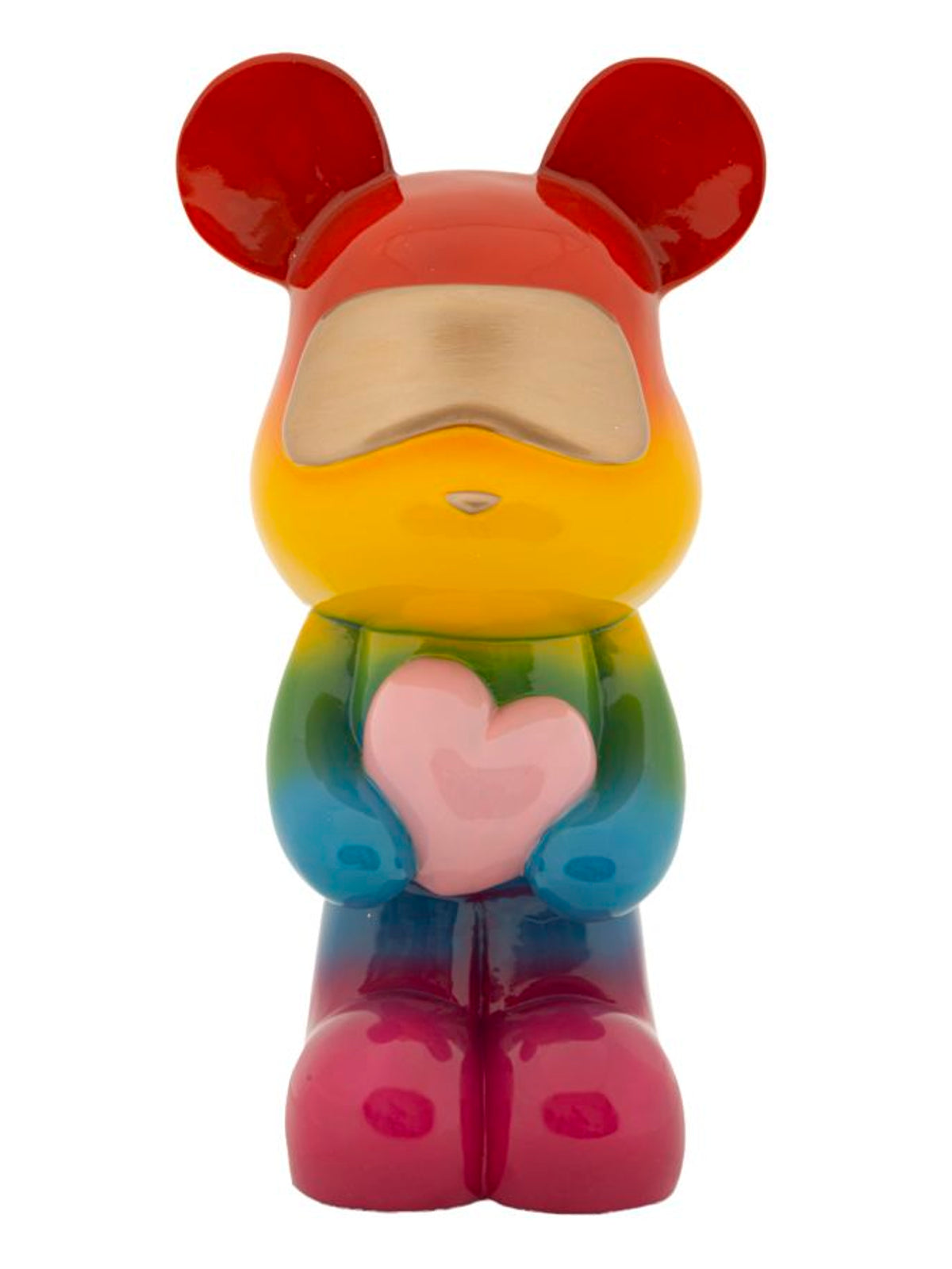 Scultura decorativa in resina multicolore, 22,50x17,5x42,5 cm – Orsetto Rainbow