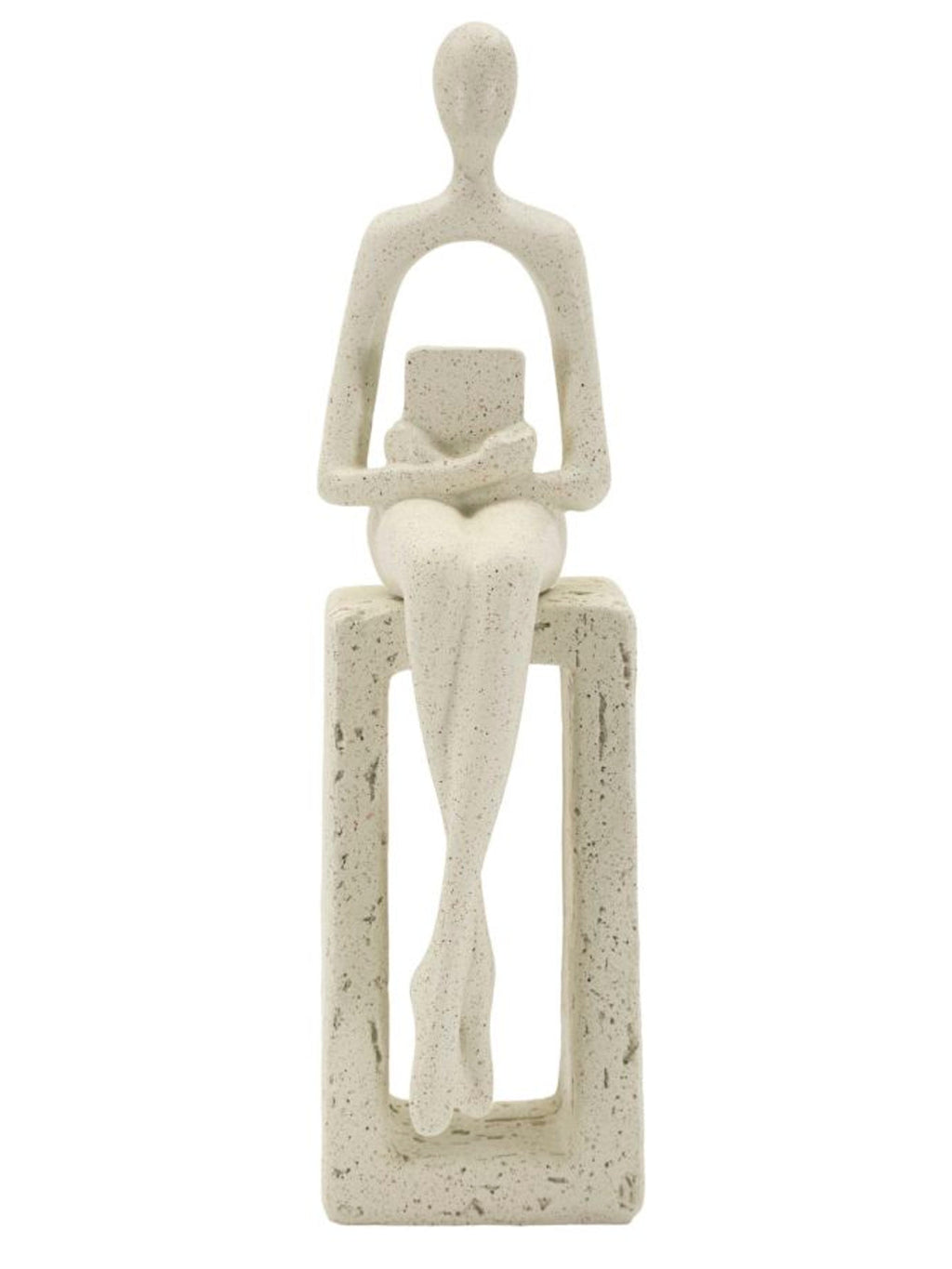 Scultura decorativa in resina crema, 8,5x6,5x24 cm – Statuetta Single Stons