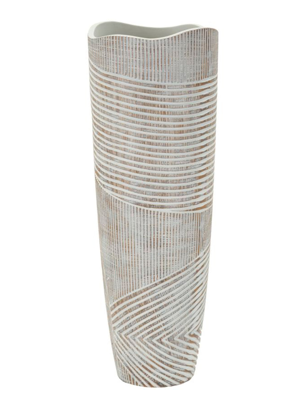 Vaso da terra in resina bianca, Ø19x55 cm – Woody