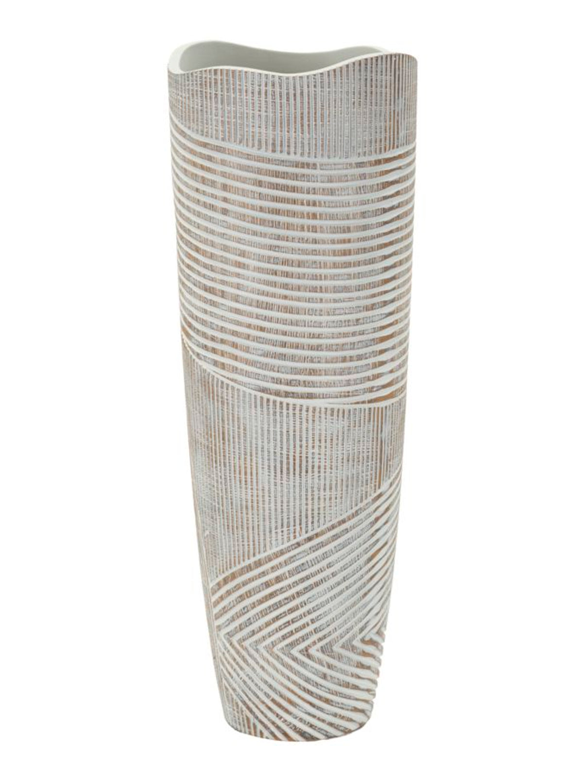 Vaso da terra in resina bianca, Ø19x55 cm – Woody