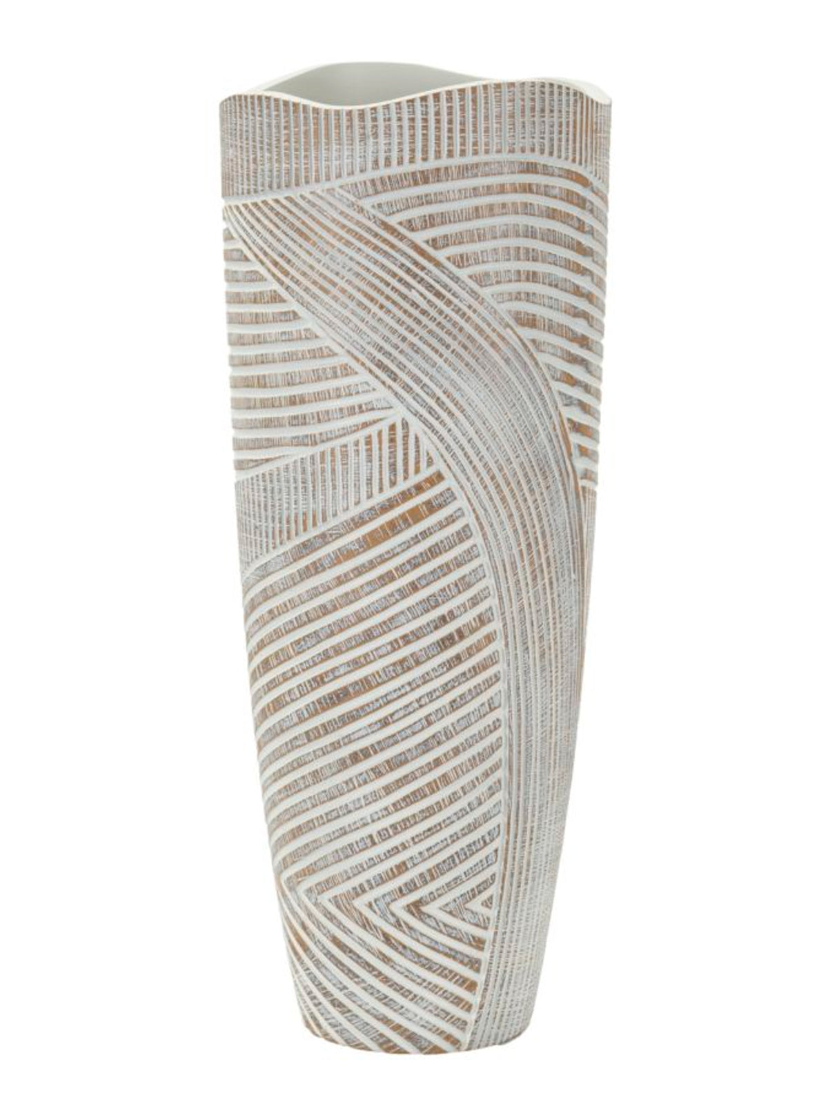 Vaso decorativo in resina bianca, Ø18x45 cm – Woody