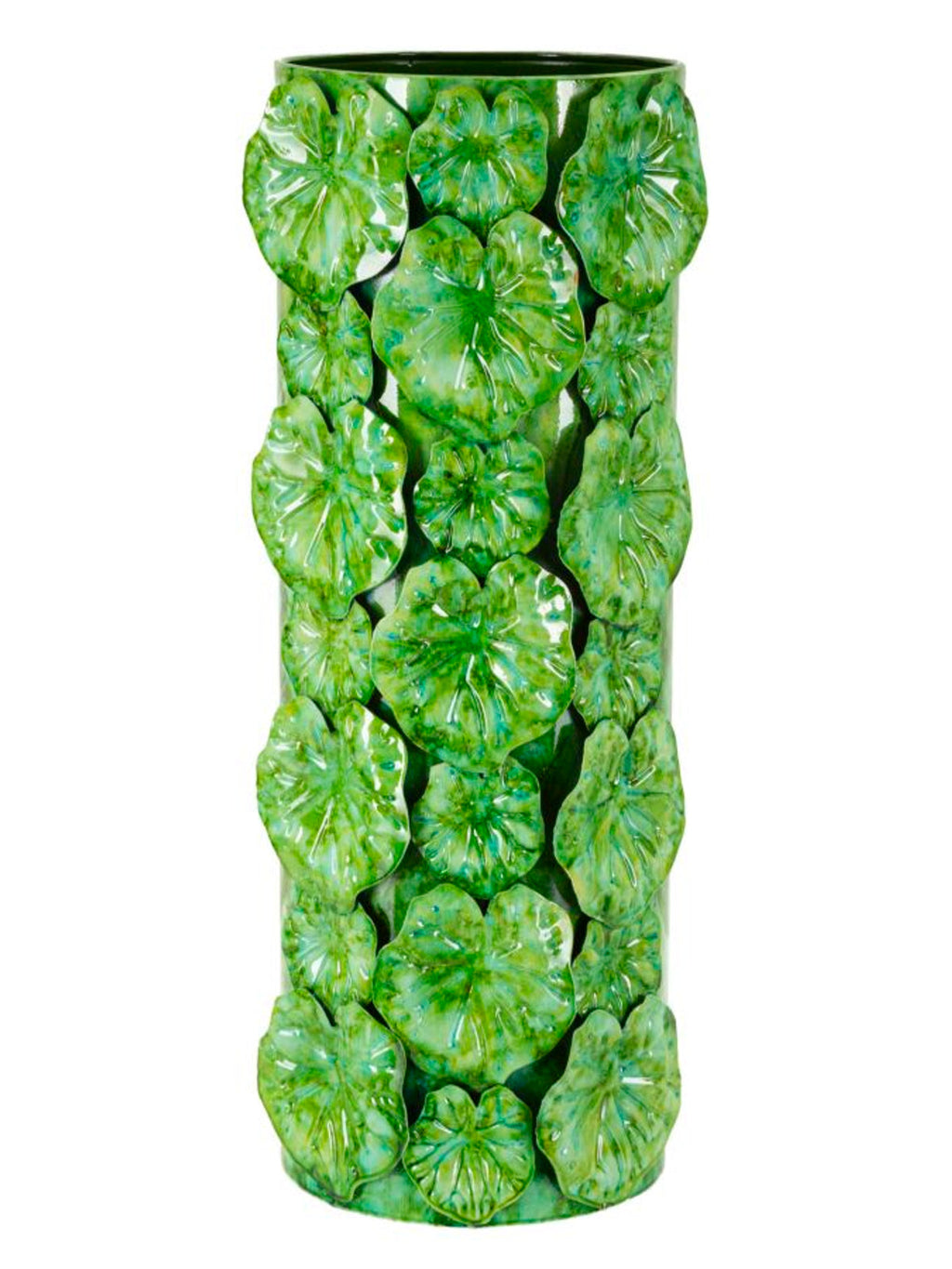 Vaso decorativo in metallo verde, 18x17,5x46 cm – Drop