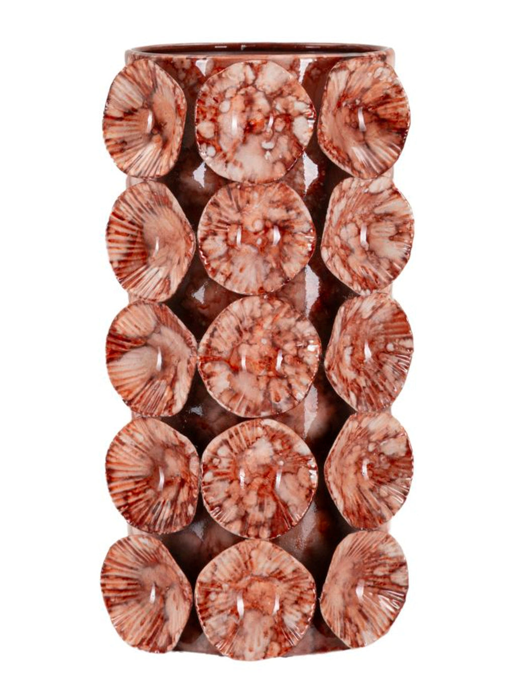 Vaso decorativo in metallo rosso, 12,5x12,5x24 cm – Drop