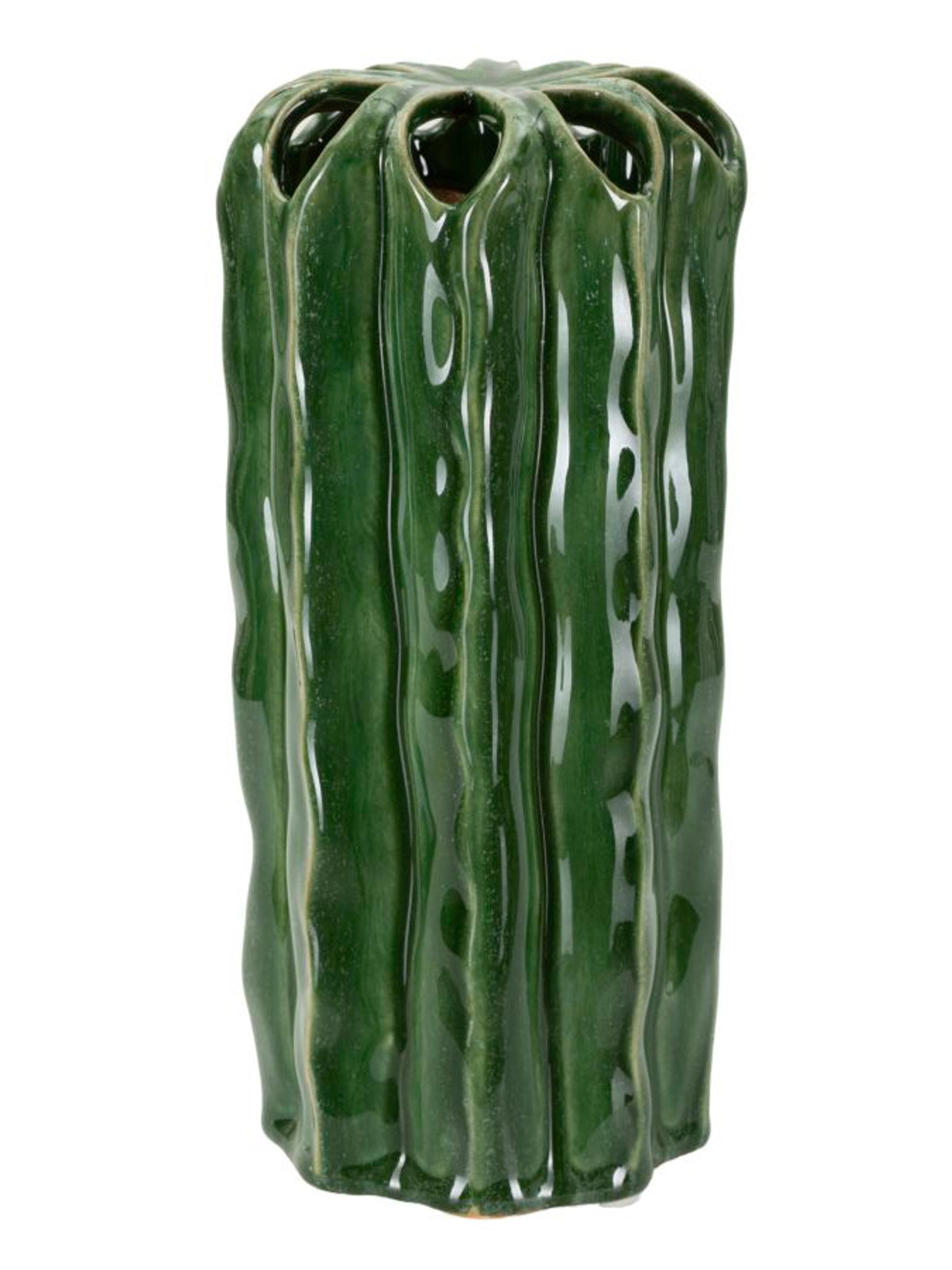 Vaso decorativo in ceramica verde, Ø11,5x23,5 cm – Cactus Tall