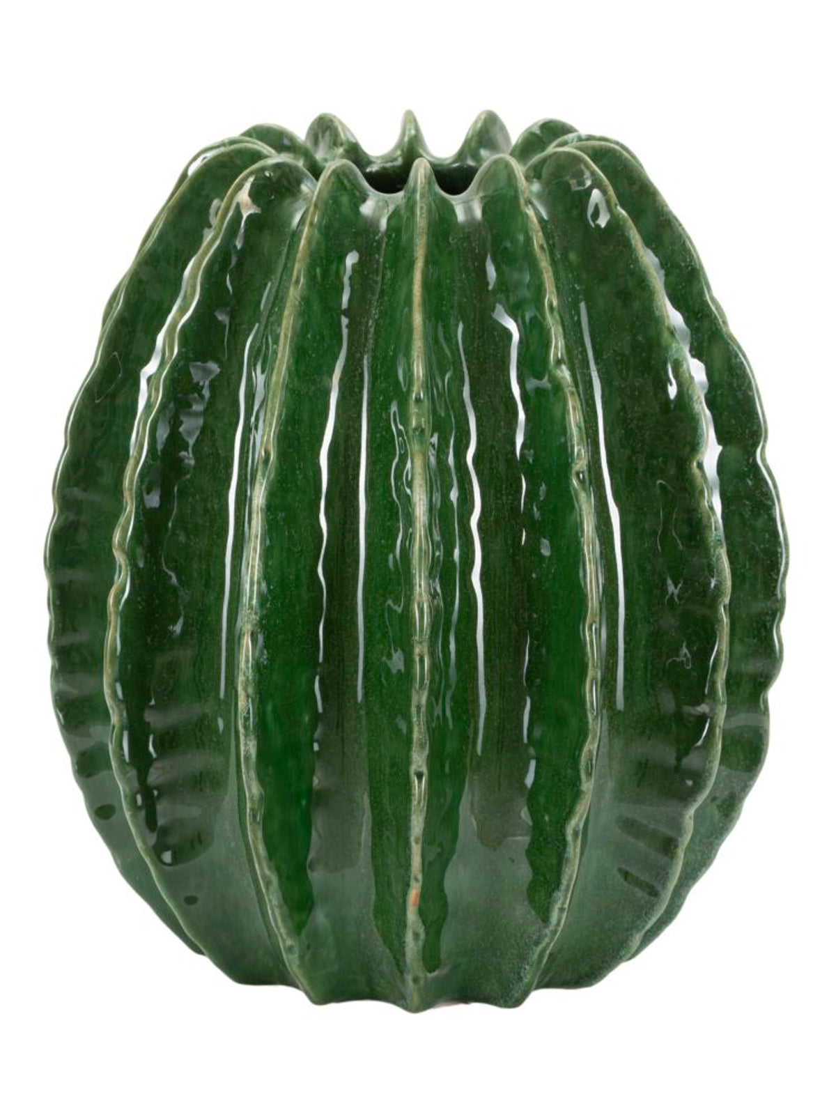 Vaso decorativo in ceramica verde, Ø28x31 cm – Cactus Ball