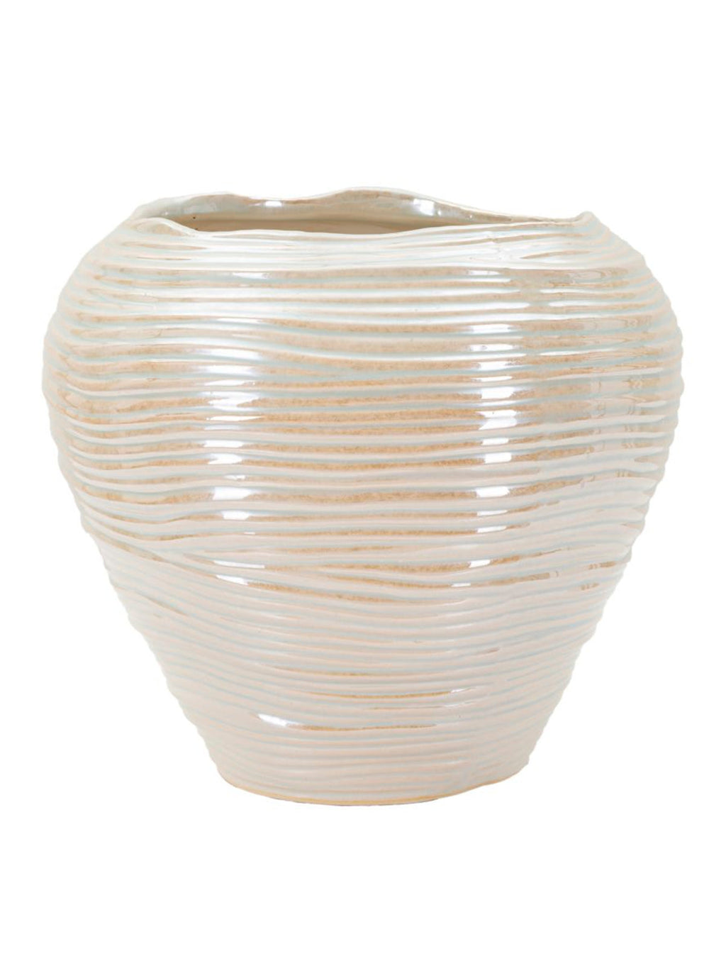 Vaso decorativo in ceramica perla, Ø27x24 cm – Perly Round