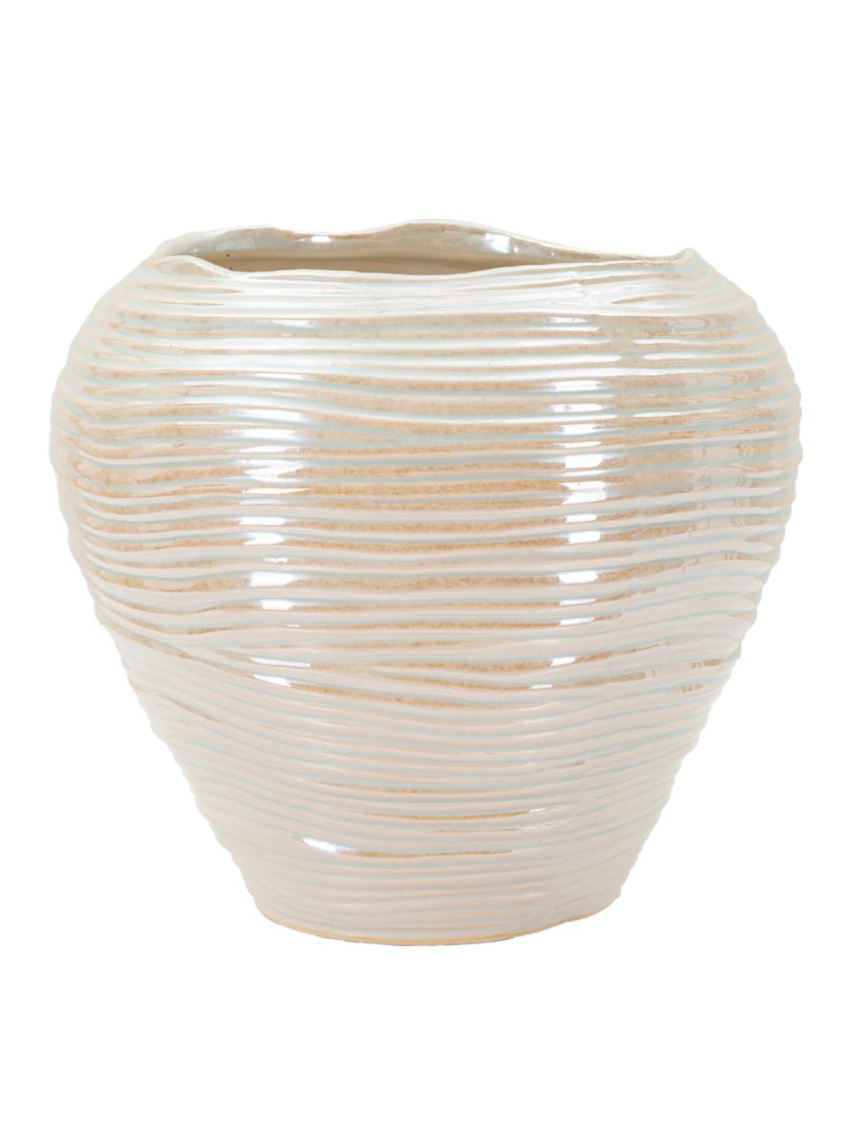 Vaso decorativo in ceramica perla, Ø27x24 cm – Perly Round