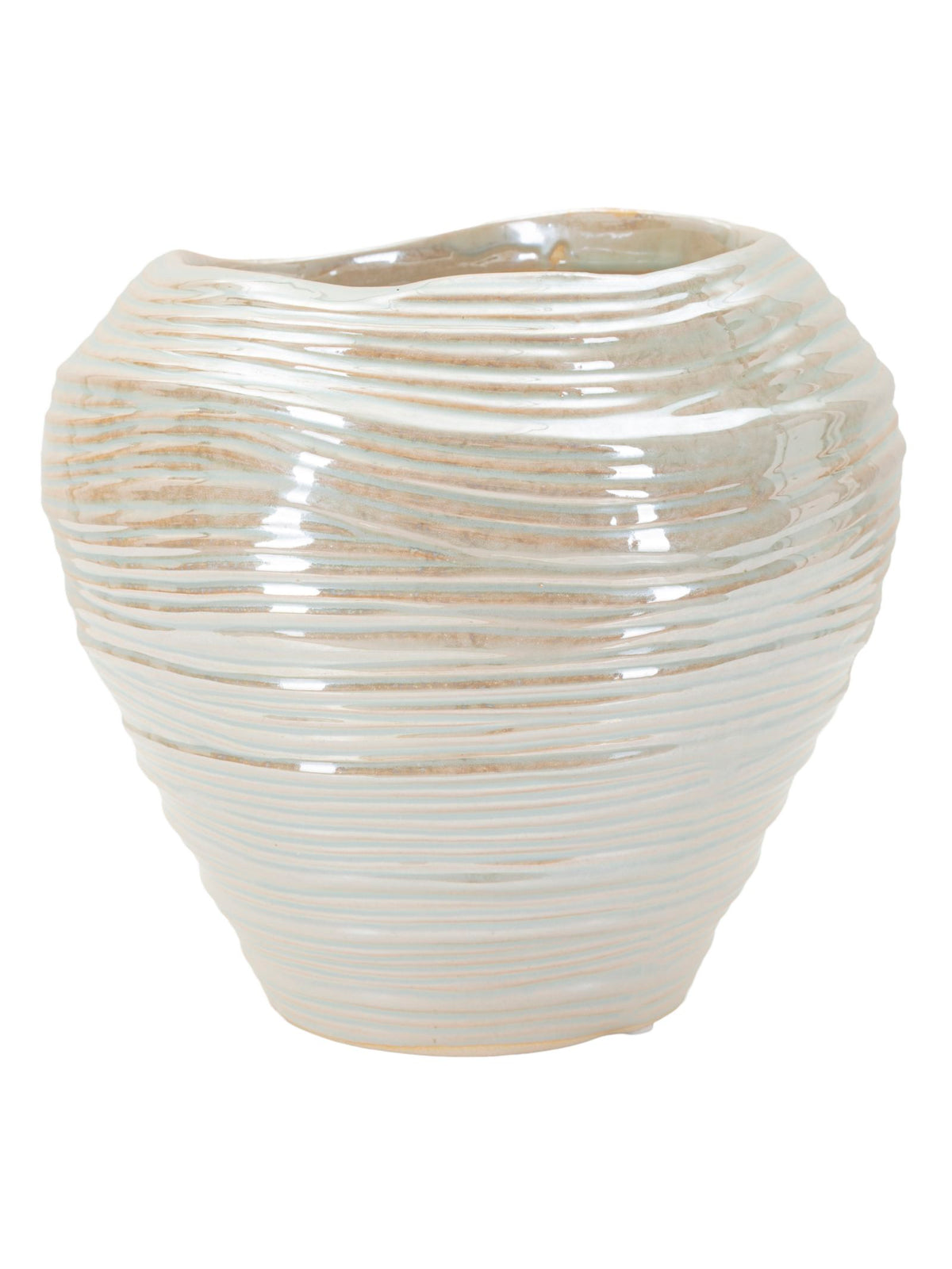 Vaso decorativo in ceramica perla, Ø22x20 cm – Perly Round