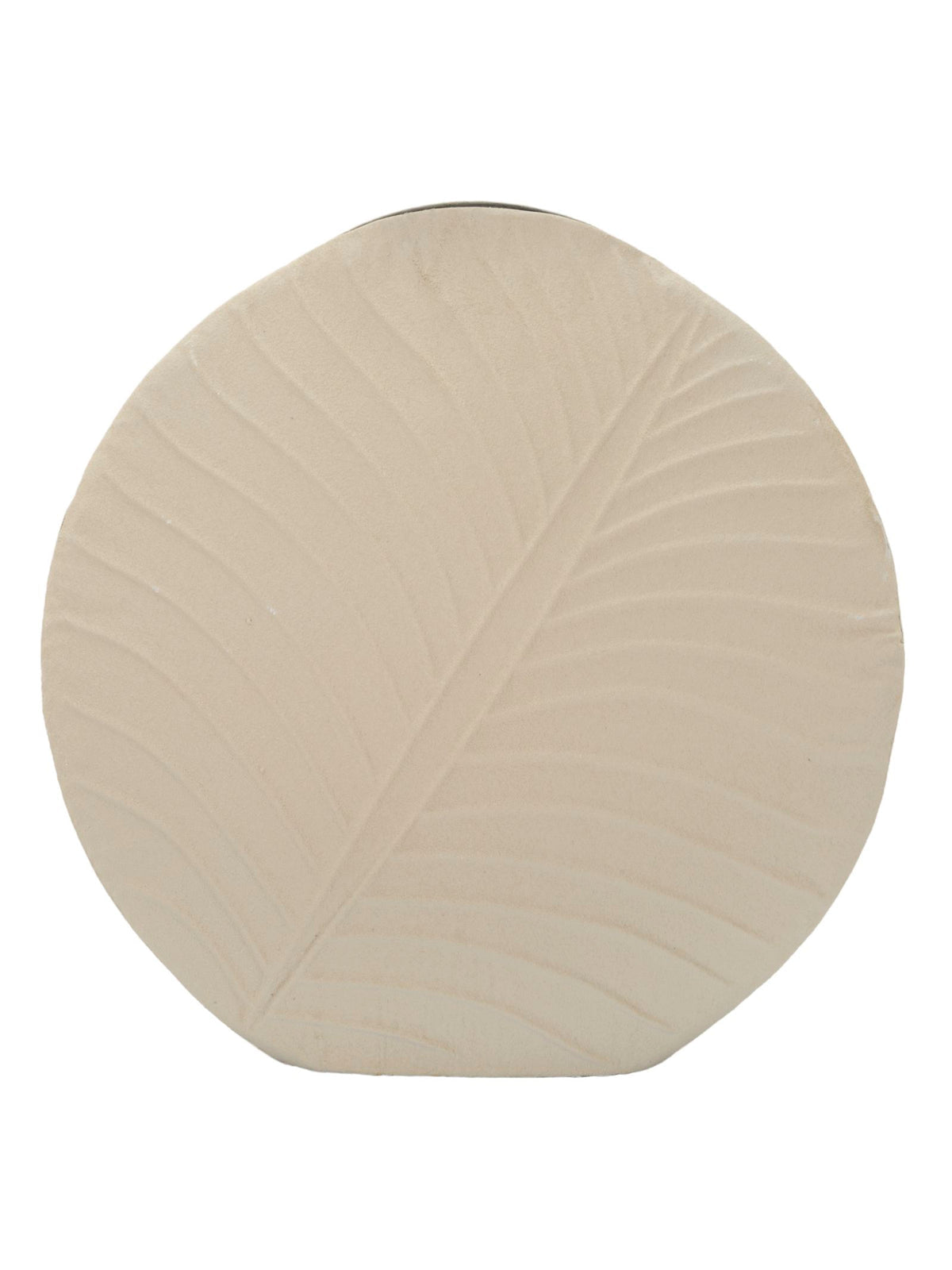 Vaso decorativo in metallo crema, Ø41,5x14 cm – Dune Round