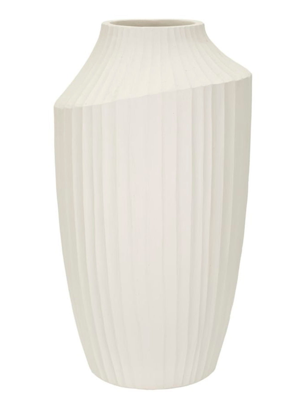 Vaso decorativo in magnesite crema, Ø28,5x50,5 cm – Ice