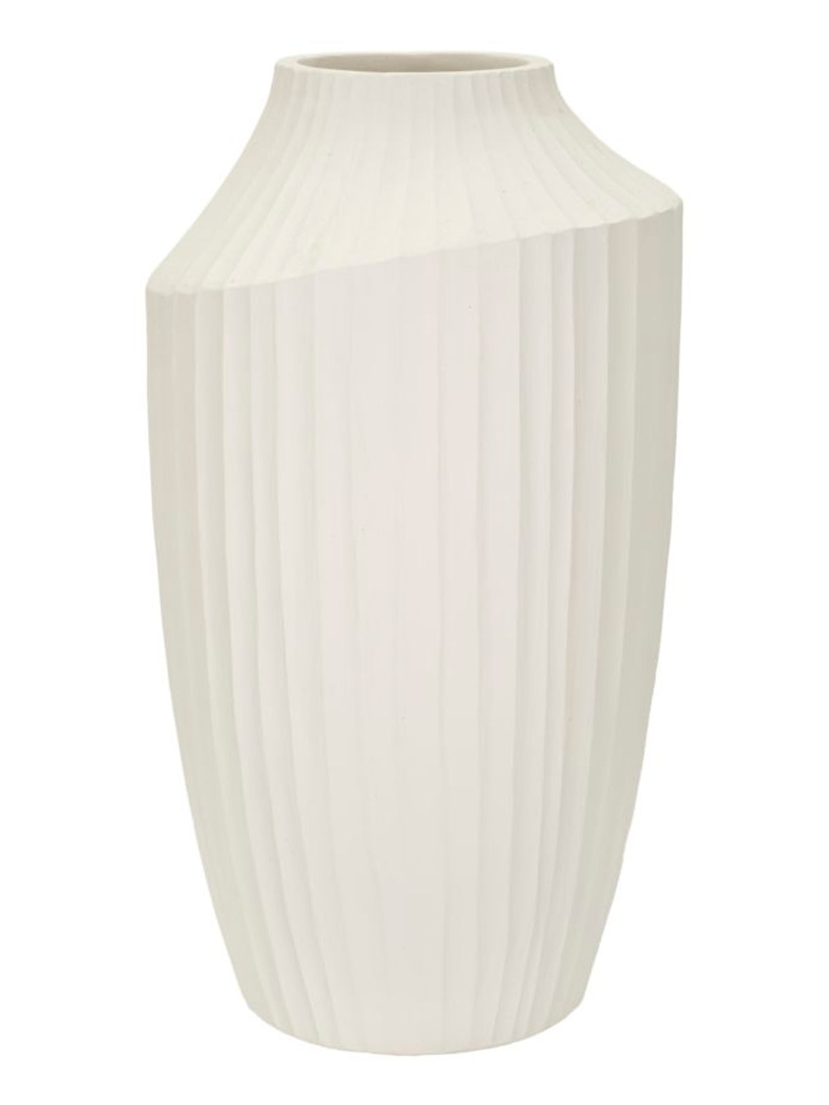Vaso decorativo in magnesite crema, Ø28,5x50,5 cm – Ice
