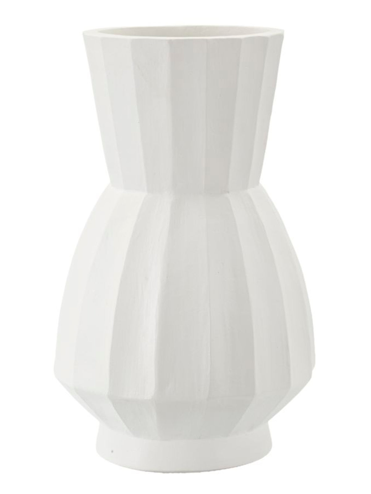 Vaso decorativo in magnesite bianca, Ø24x41 cm – Glint