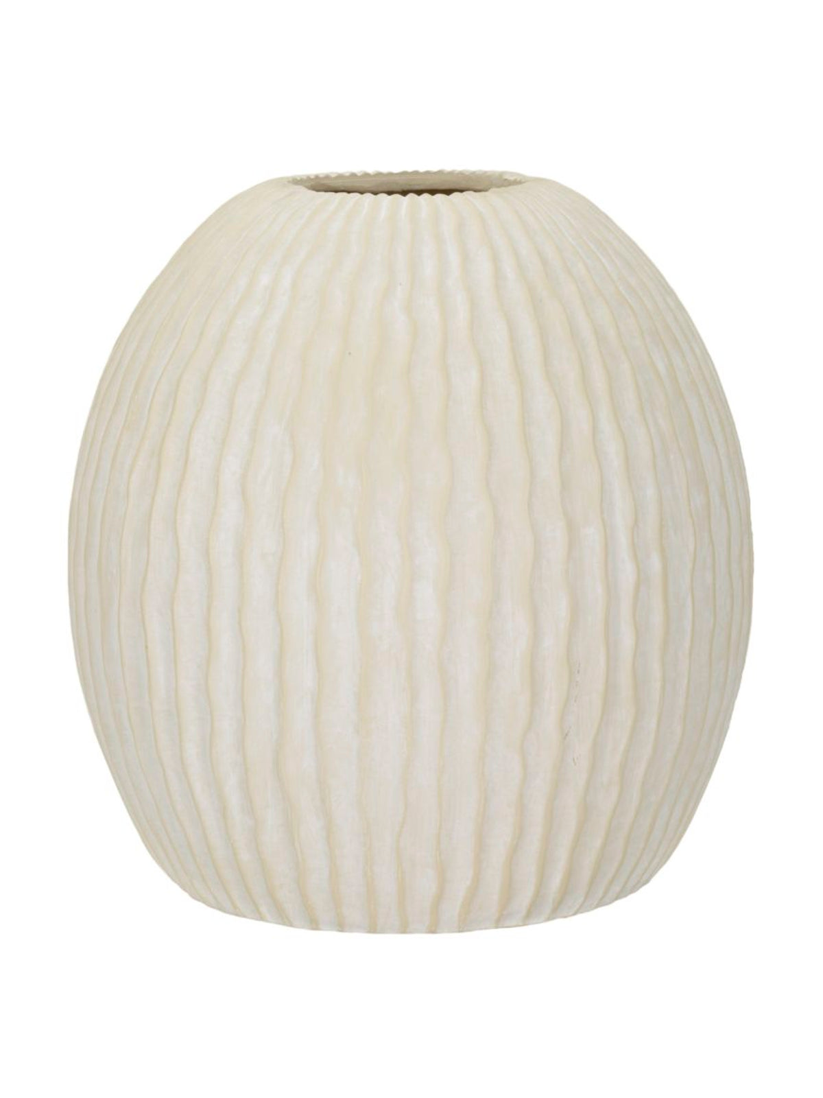 Vaso decorativo in magnesite crema, Ø36,5x38 cm – Icicle