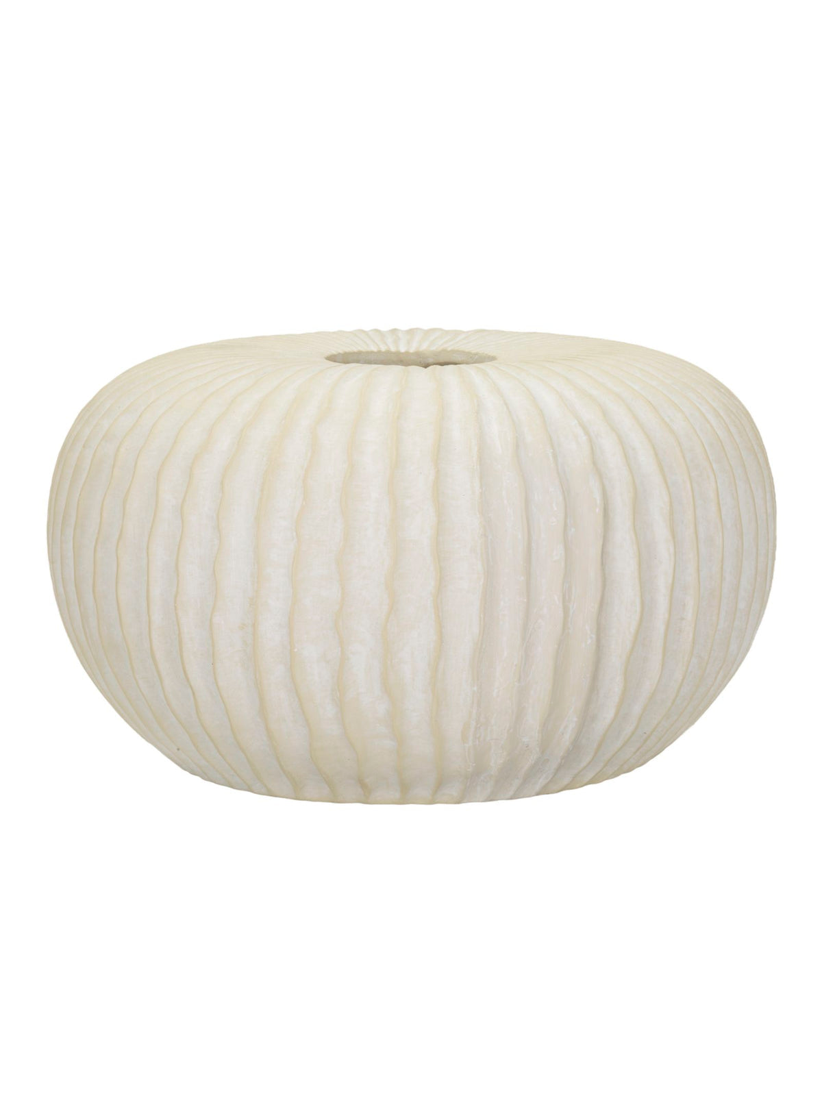 Vaso decorativo in magnesite crema, Ø40x23 cm – Icicle