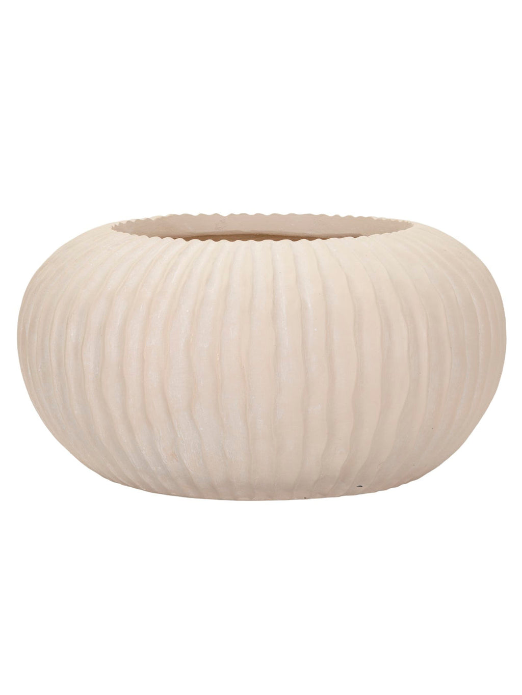Vaso decorativo in magnesite crema, Ø35x18 cm – Mist