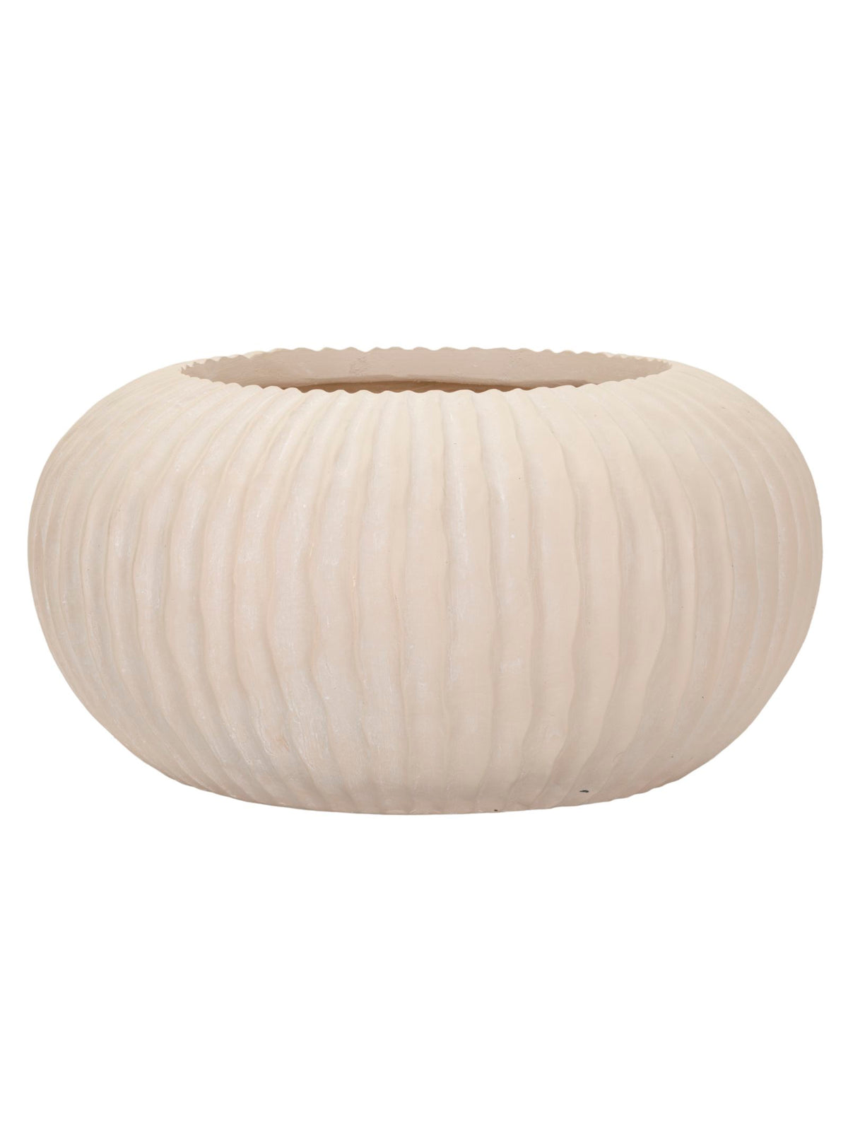 Vaso decorativo in magnesite crema, Ø35x18 cm – Mist