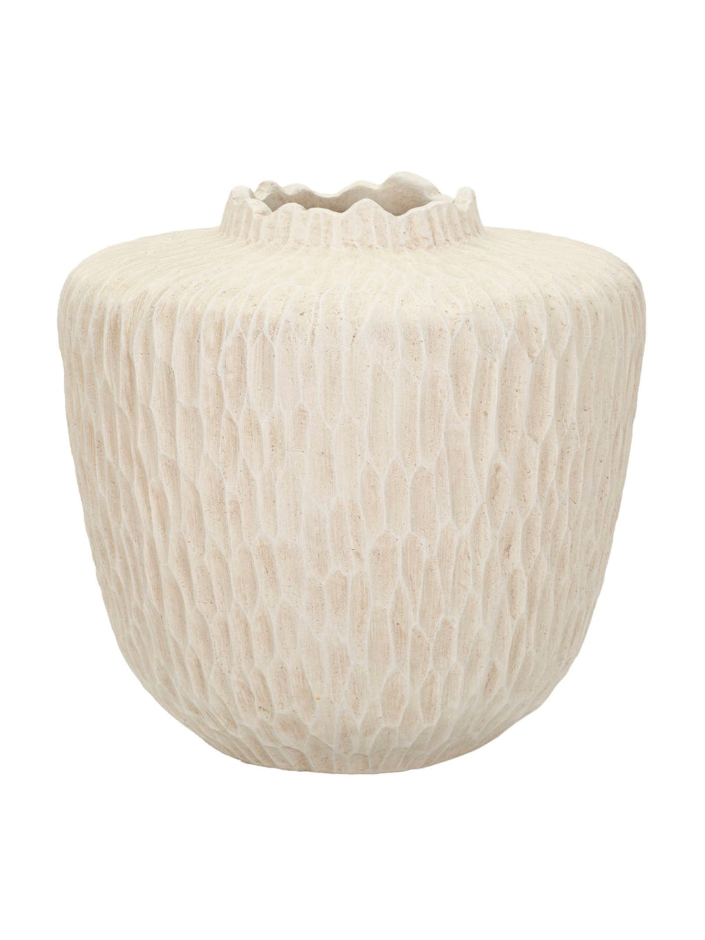 Vaso decorativo in magnesite crema, Ø35x32,5 cm – Shade