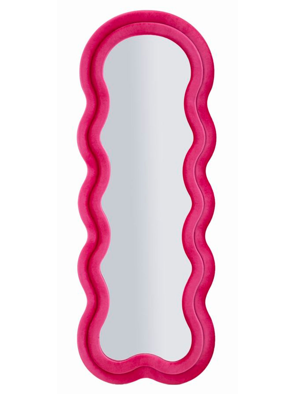Specchio da parete in velluto fucsia, 60x4x160 cm – Miki