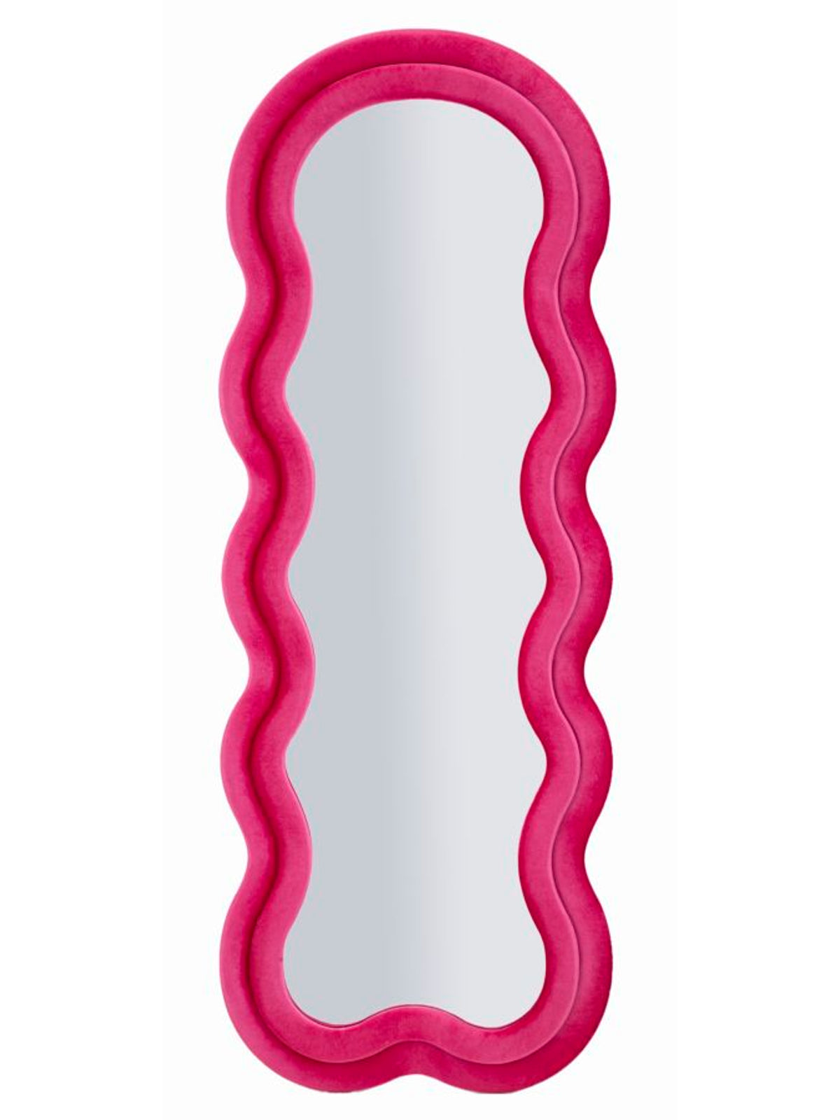 Specchio da parete in velluto fucsia, 60x4x160 cm – Miki