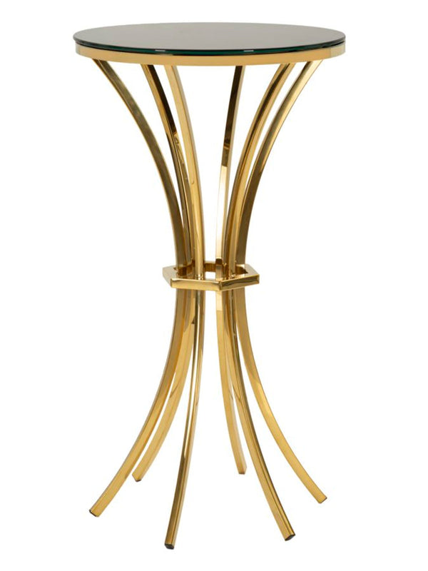 Tavolino da salotto in metallo oro, Ø50x92 cm – Alto Shanty