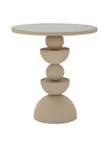 Tavolino da salotto in metallo crema, Ø45x49,5 cm – Dune con specchio
