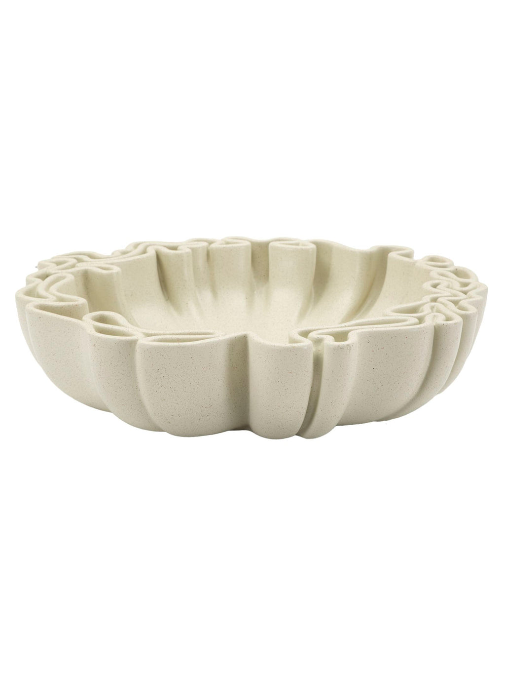 Svuotatasche decorativo in resina crema, 40,5x38,5x9,5 cm – Stons