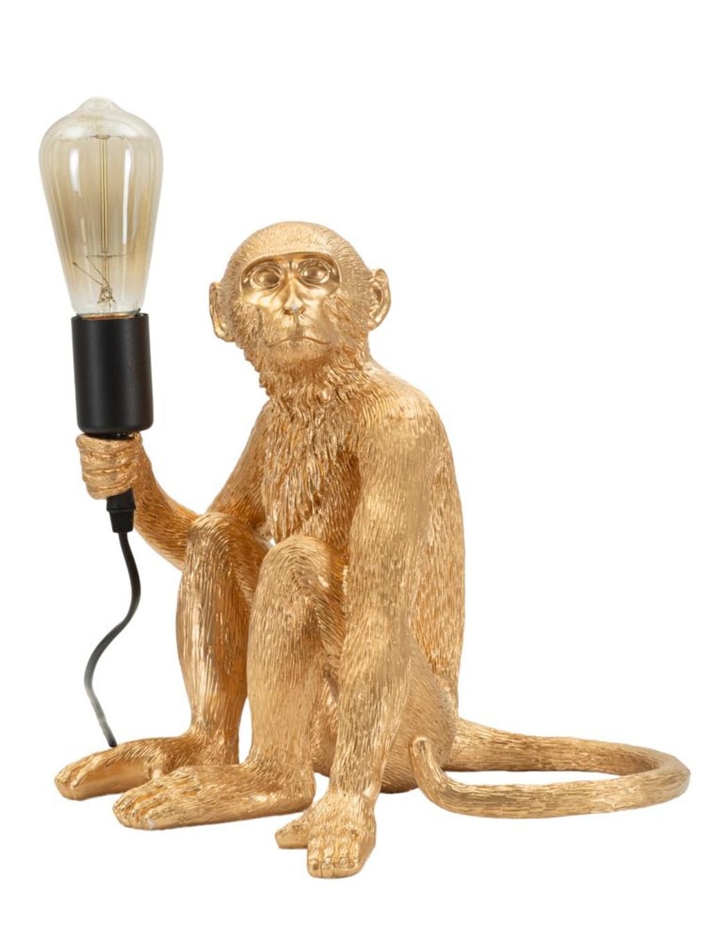 Lampada da tavolo in resina oro, 33x33x32 cm – Monkey Seduta