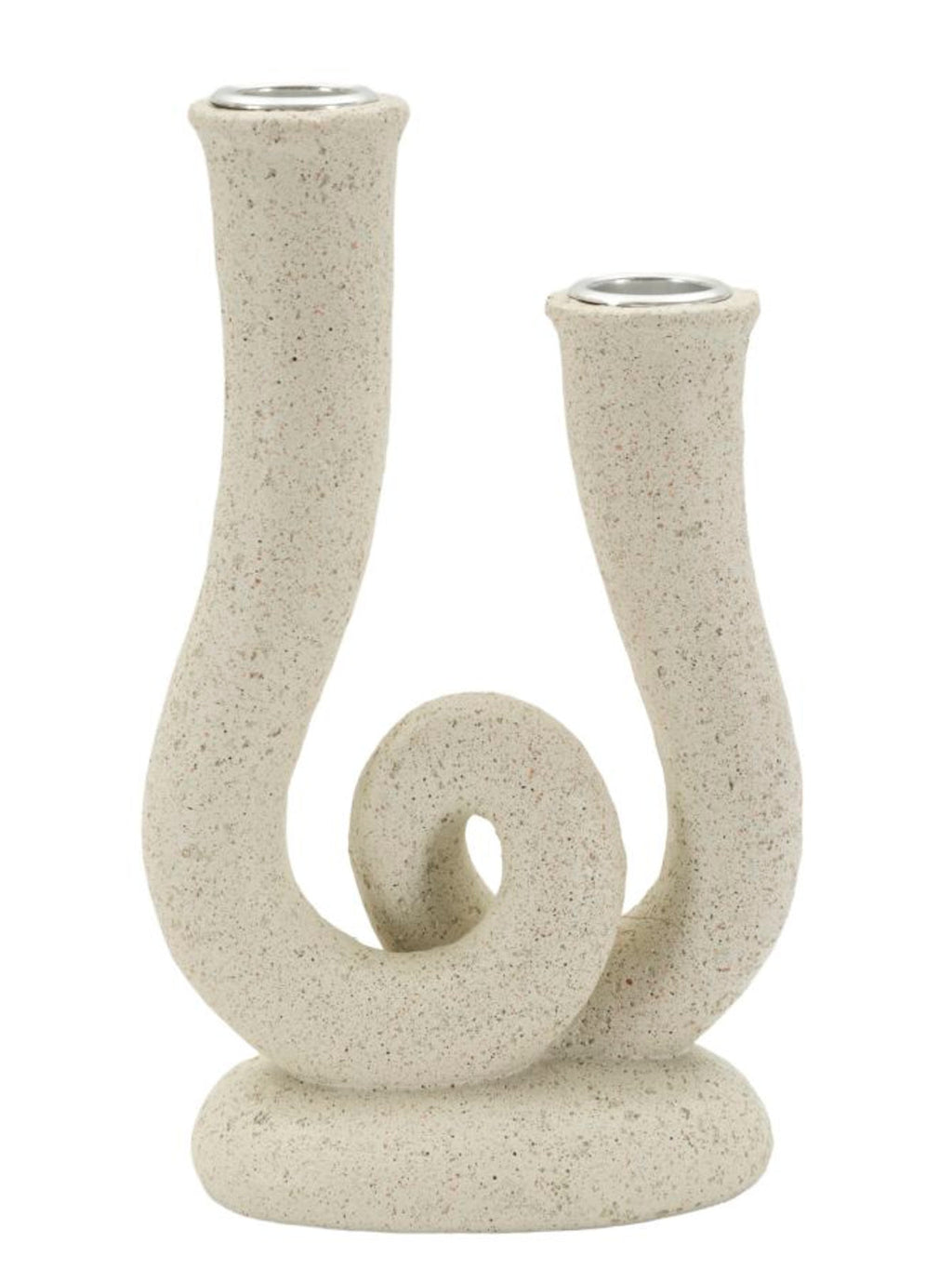 Portacandele in resina crema, 12x7x20 cm – Stons