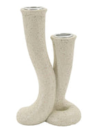 Portacandele in resina crema, 10x6,5x17,5 cm – Stons
