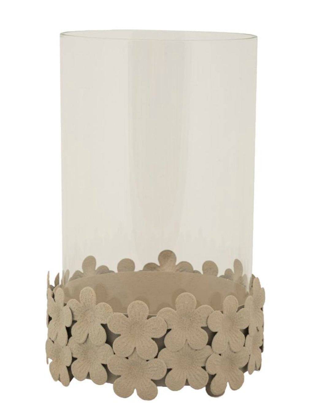 Portacandele in vetro crema, Ø14x21 cm – Dune con