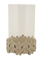 Portacandele in vetro crema, Ø14x21 cm – Dune con