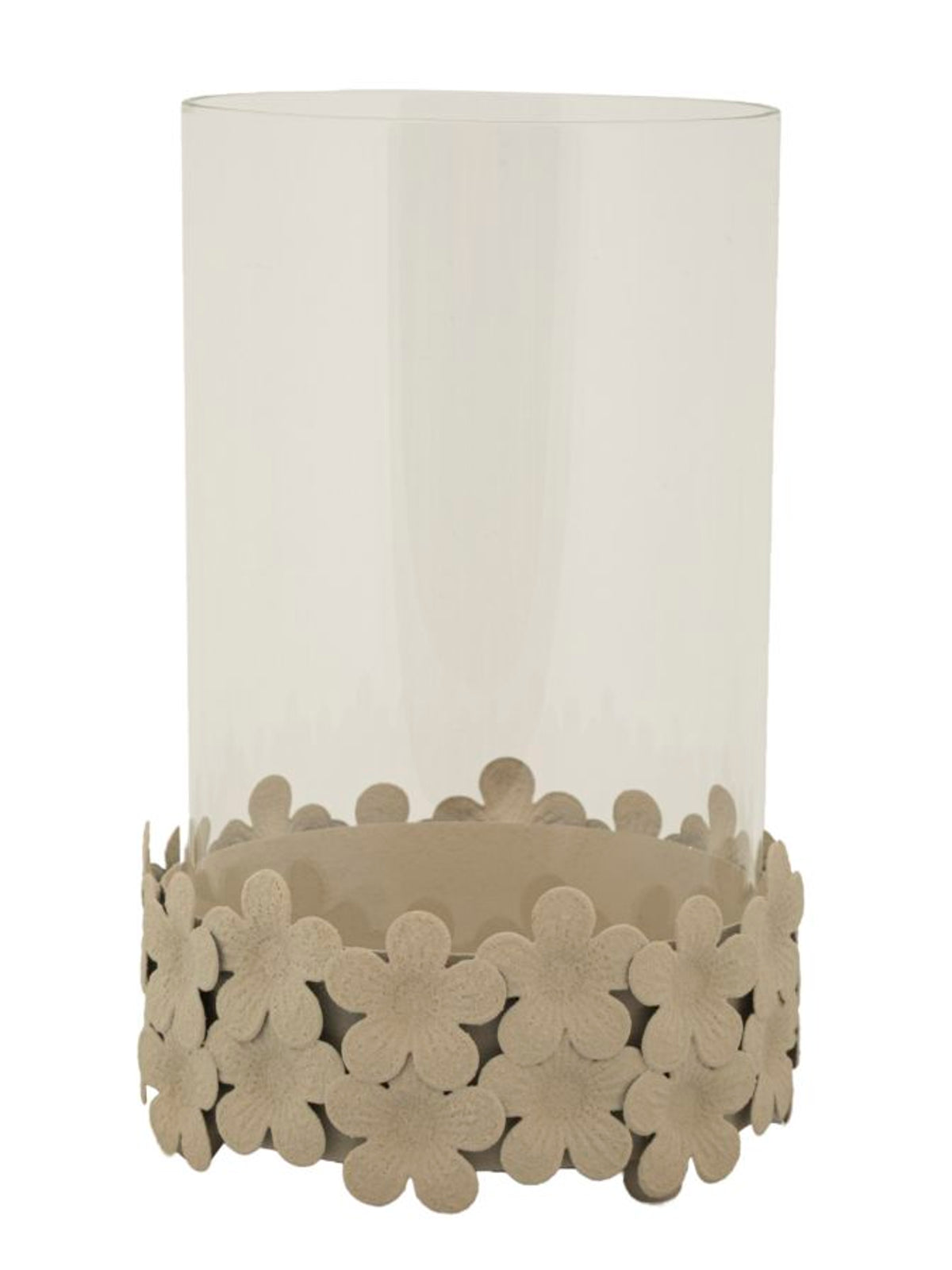 Portacandele in vetro crema, Ø14x21 cm – Dune con