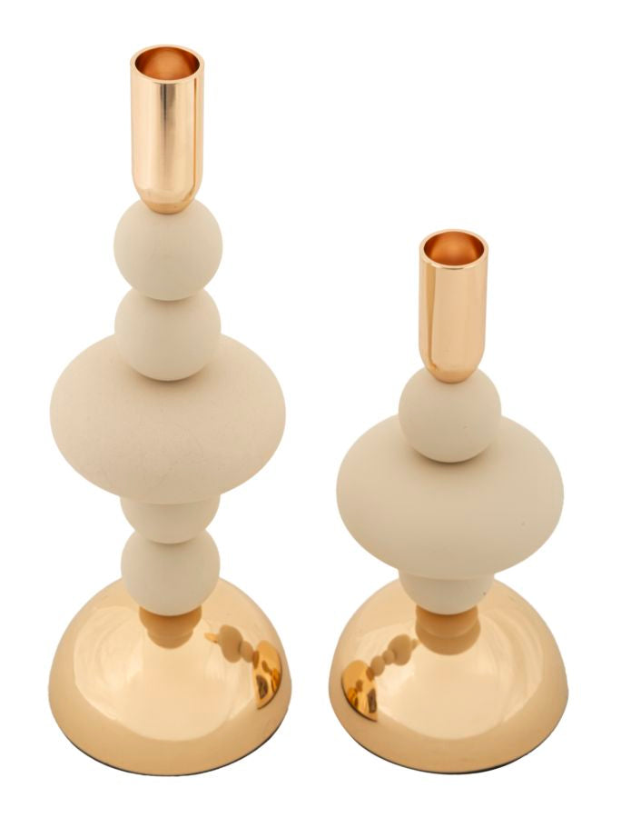 Portacandele Galaxy Crema set 2 Pz - foto 2