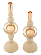 Portacandele Saturno Crema set 2 Pz - foto 2