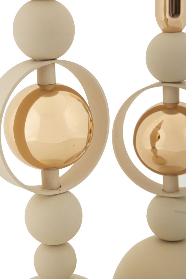 Portacandele Saturno Crema set 2 Pz - foto 3