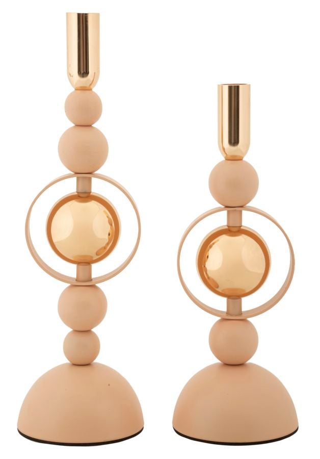Portacandele Saturno Rosa set 2 Pz - foto 1