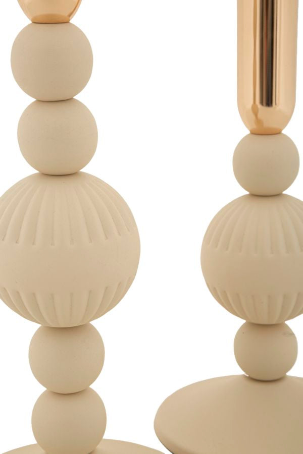 Portacandele Aster Crema set 2 Pz - foto 3