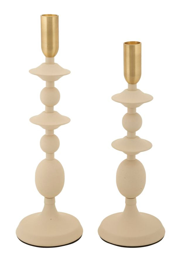 Portacandele Gemini Crema set 2 Pz - foto 1