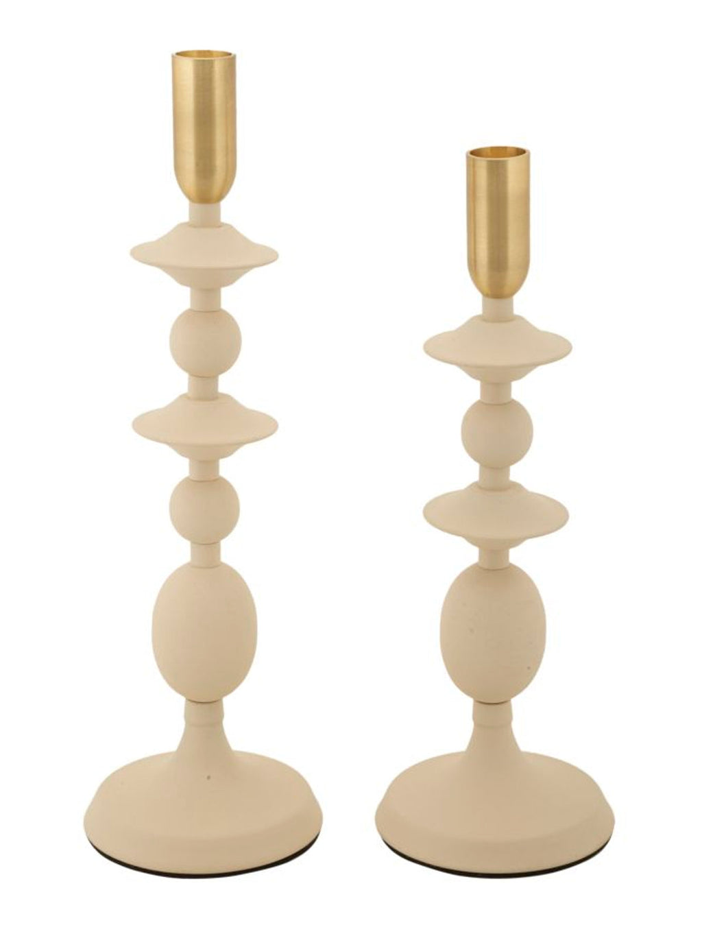 Portacandele in metallo crema, Ø10x29-10x33 cm – Gemini