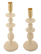 Portacandele Gemini Crema set 2 Pz - foto 2